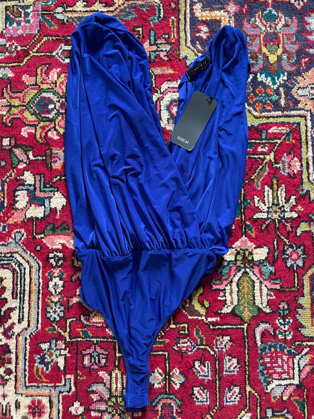 Royal Blue Satin Bodysuit